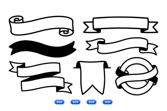 Download Hand Drawn Ribbon Banner SVGs - Hand drawn Collection