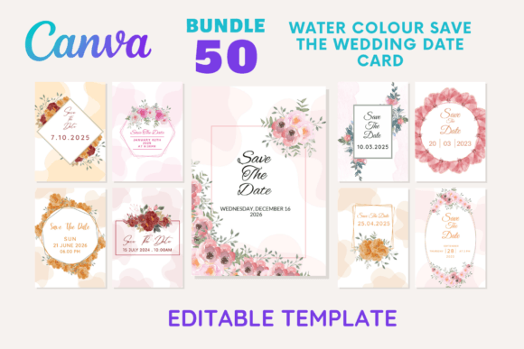 Download Water Colour Save the Date Wedding Card - Save Collection