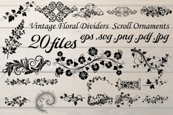 Download Vintage Floral Divider Scroll Ornaments - Ornaments Collection